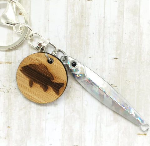 Fishing Keyring - Silver - Snapper