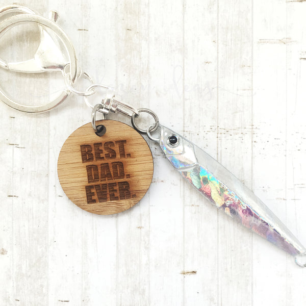 Fishing Keyring - Silver - Best Dad Ever