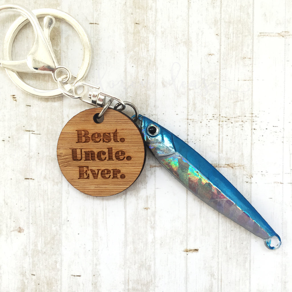 Fishing Keyring - Blue - Best Uncle Ever