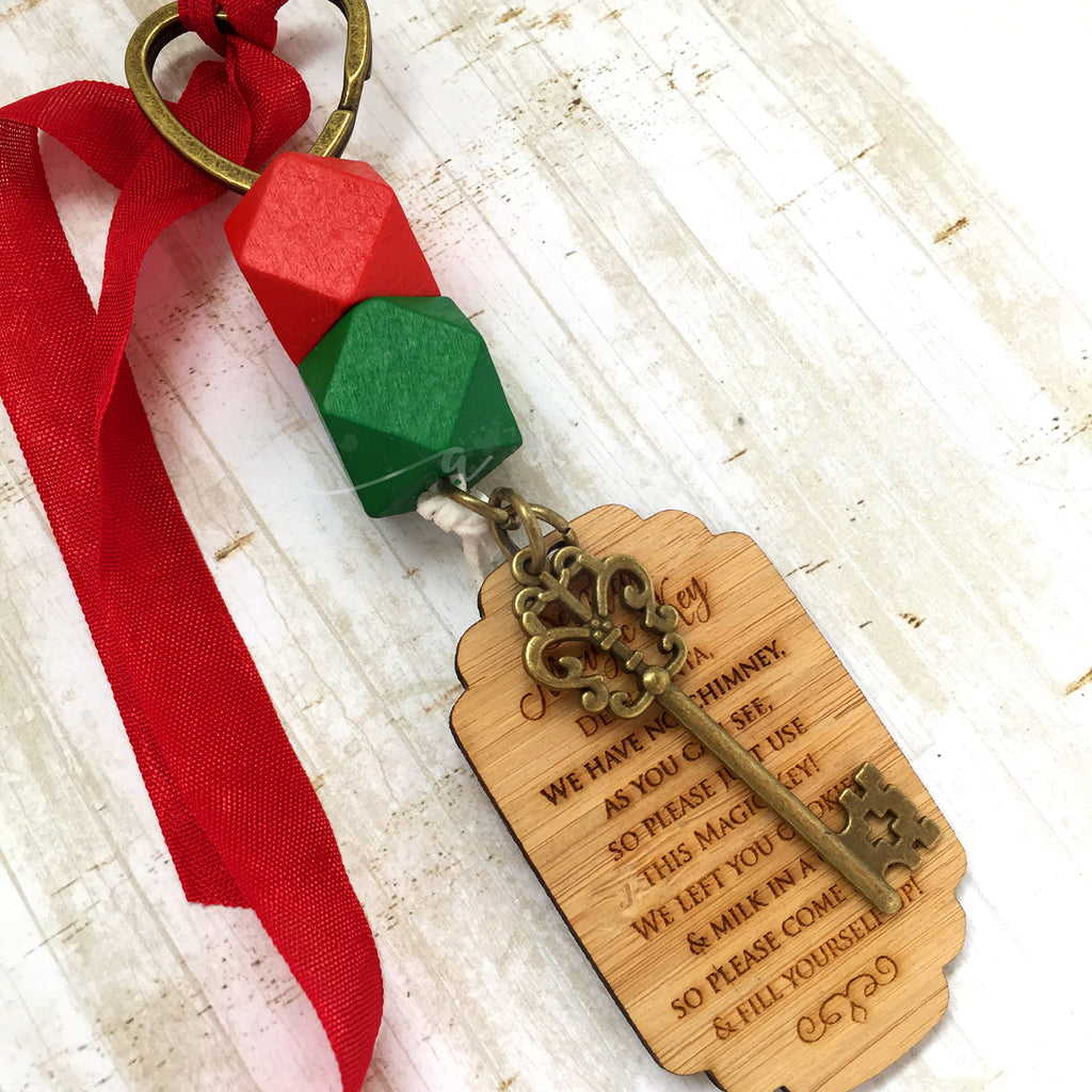 Santa Key - bright colours - large tag