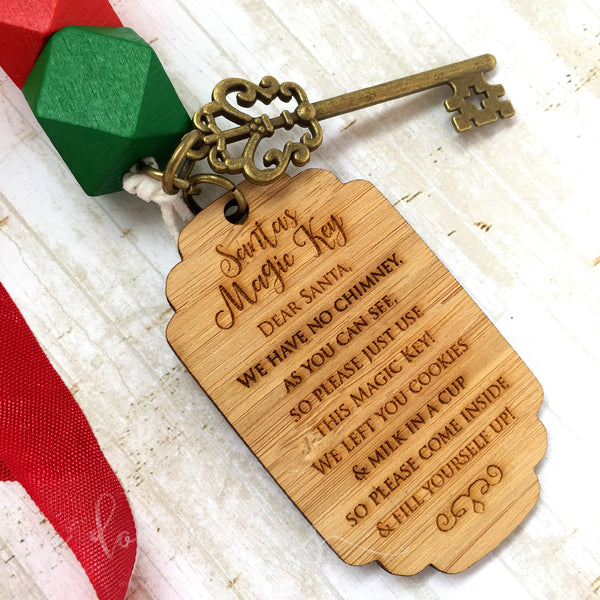 Santa Key - bright colours - large tag