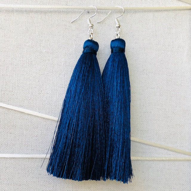Tassel Earrings - Forget me Not