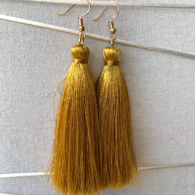 tassel earrings - Kowhai