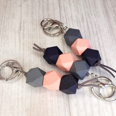 Geo Keyring - Berry & Blue