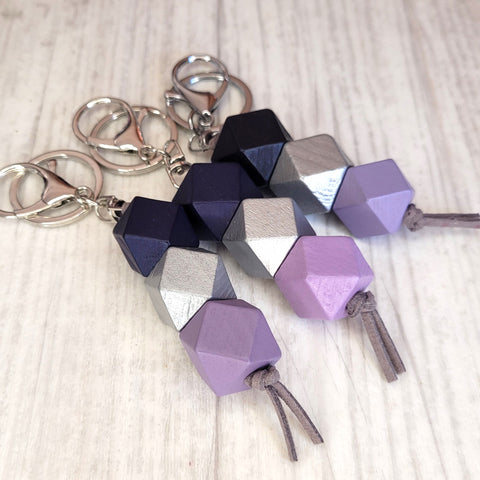 Geo Keyring - Blueberry Layer Cake
