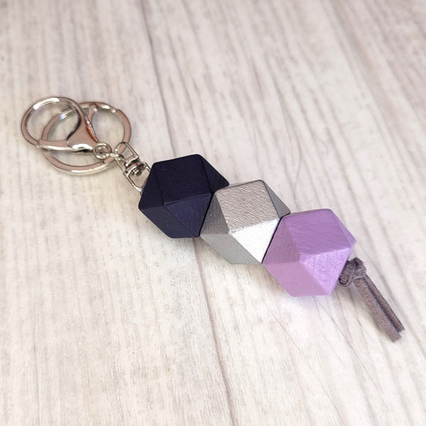 Geo Keyring - Blueberry Layer Cake