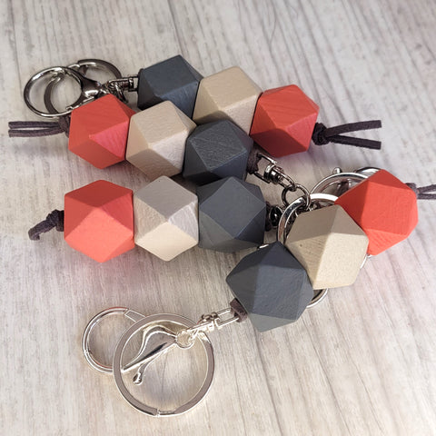 Geo Keyring - Peach Almond