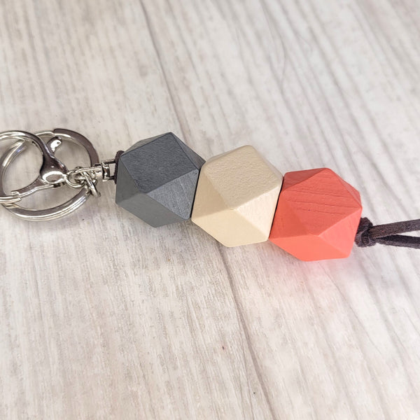 Geo Keyring - Peach Almond