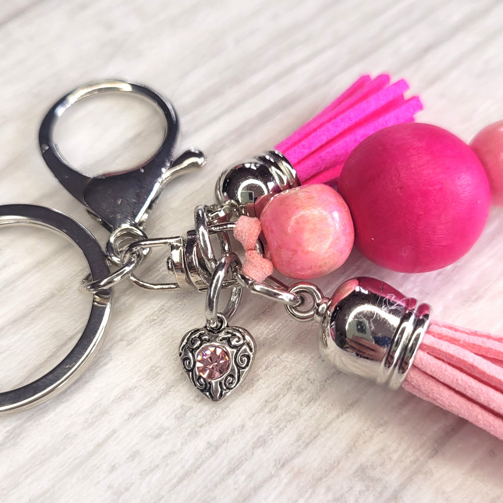 Tassel Keyring - Pink Warrior