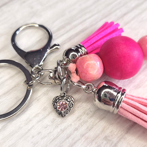 Tassel Keyring - Pink Warrior