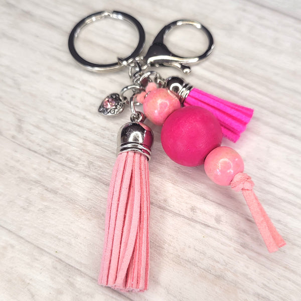 Tassel Keyring - Pink Warrior