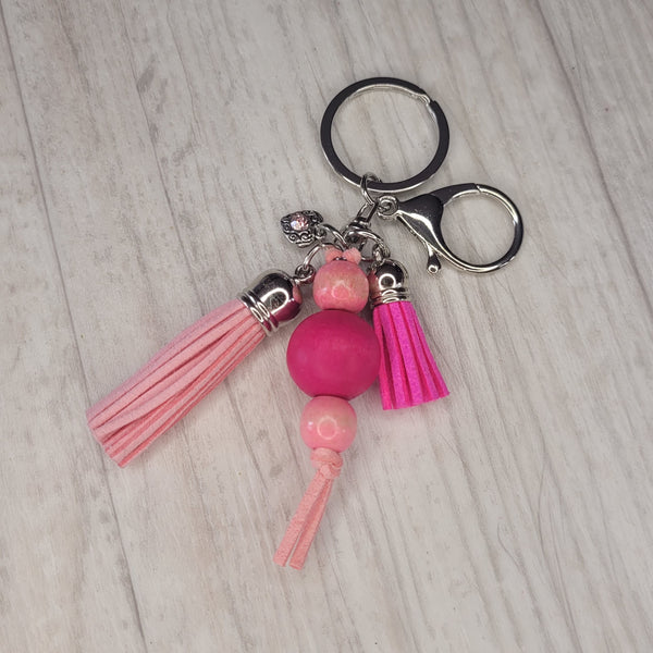 Tassel Keyring - Pink Warrior