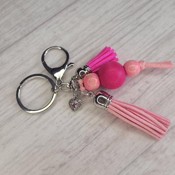 Tassel Keyring - Pink Warrior