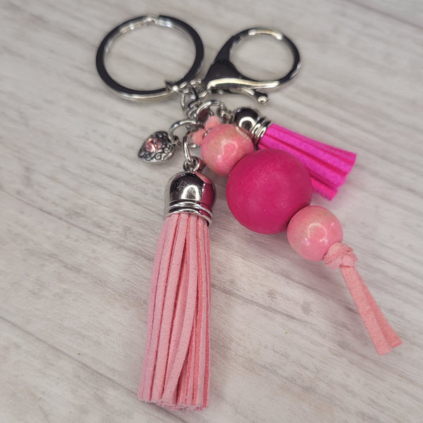 Tassel Keyring - Pink Warrior