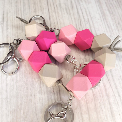 Geo Keyring - Strawberry layer cake