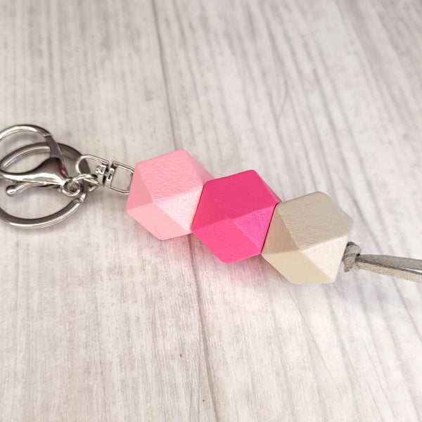 Geo Keyring - Strawberry layer cake