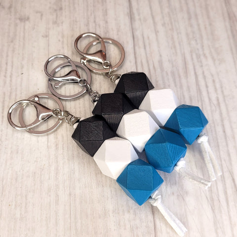 Geo Keyring - Teal turnover