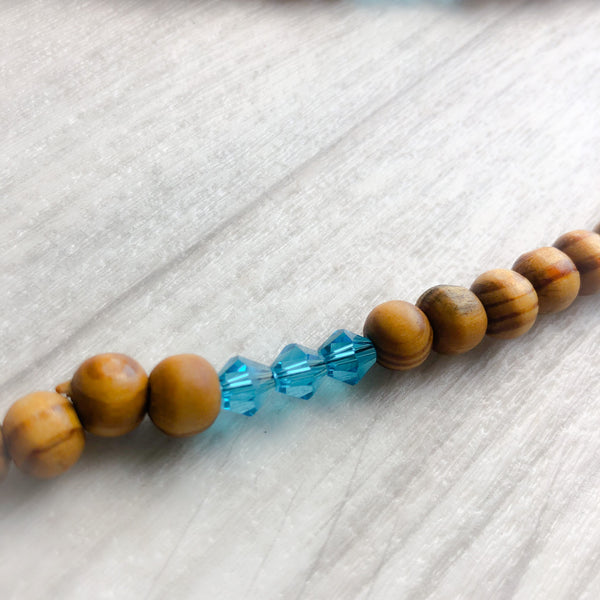 Beaded necklace - blue lagoon