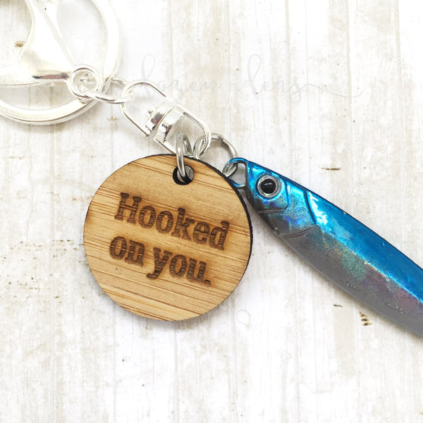 Fishing Keyring - Blue - Hooked on you