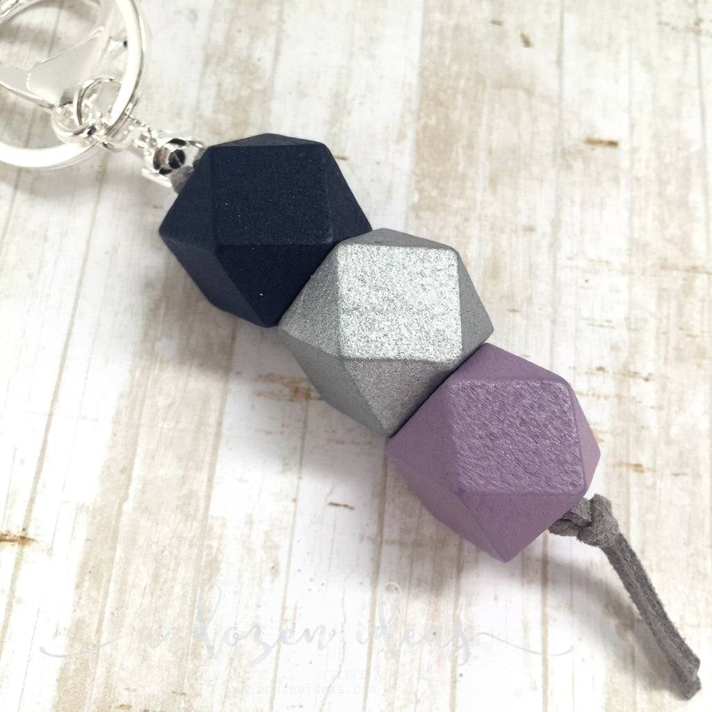 Geo Keyring - Blueberry Layer Cake