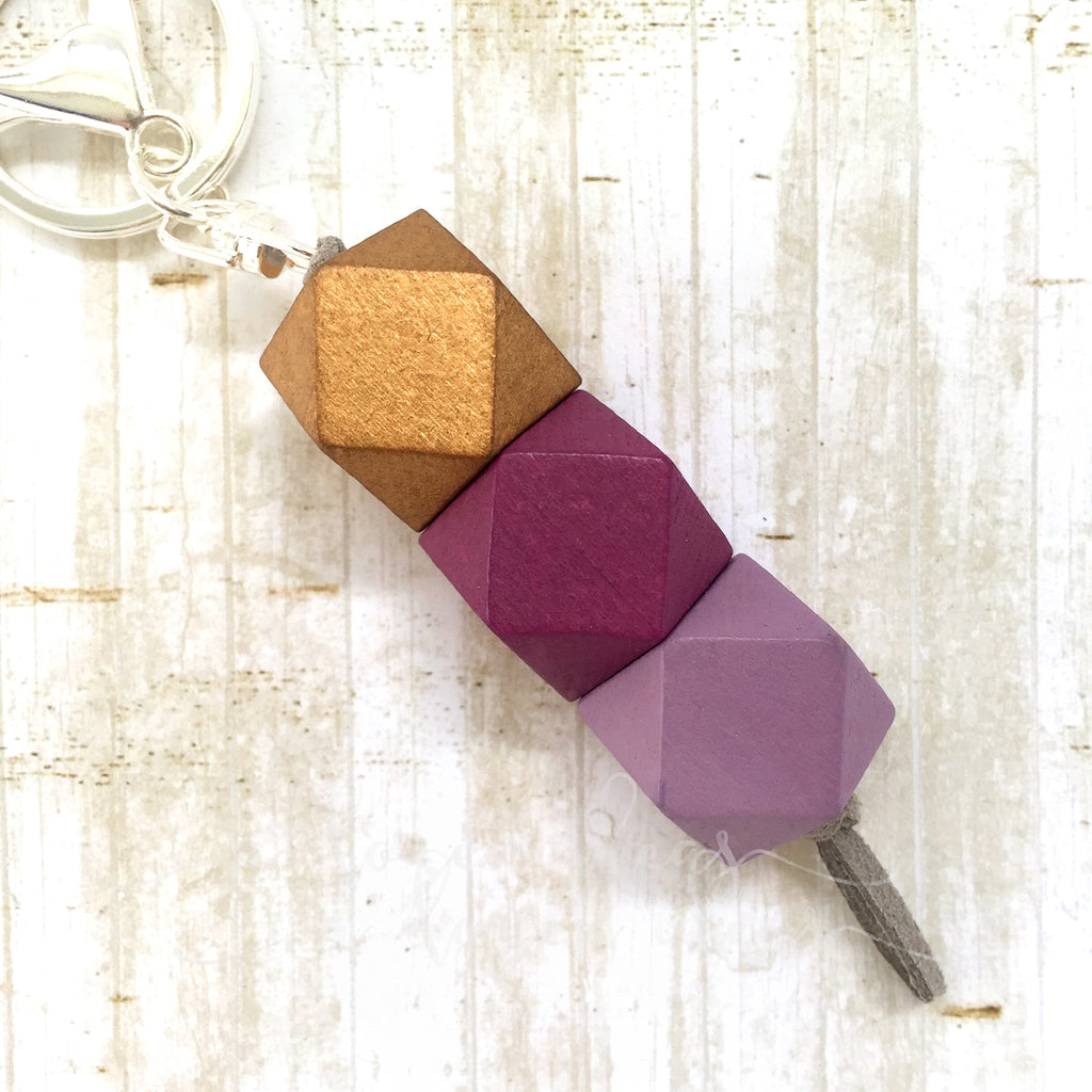 Geo Keyring - Plum Pudding