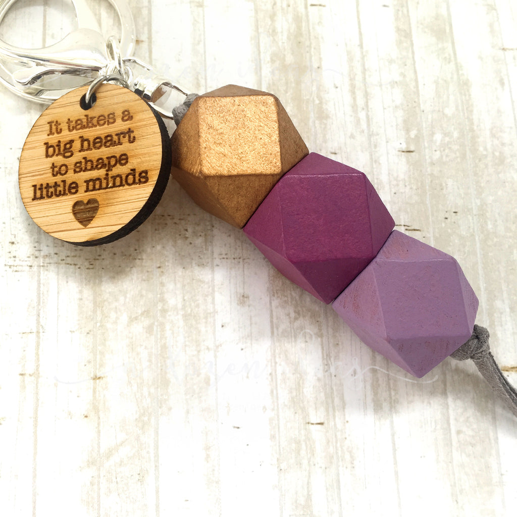 Geo Keyring - Plum Pudding - Big Hearts (Heart) version