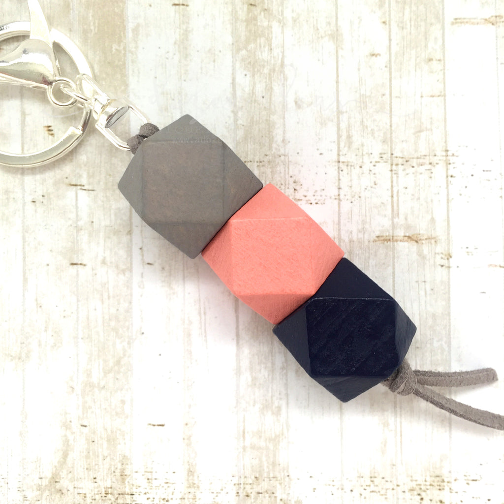 Geo Keyring - Berry & Blue