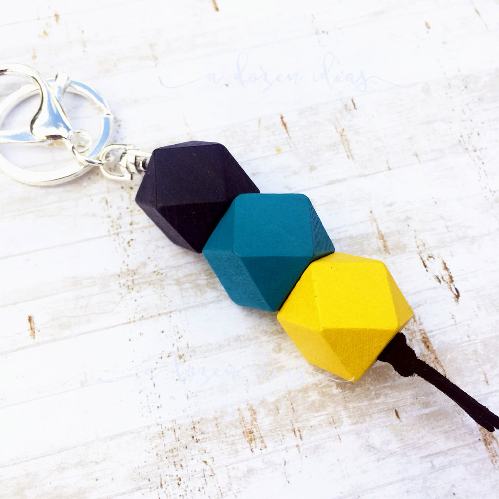 Geo Keyring - Lemony blue