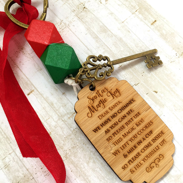 Santa Key - bright colours - large tag