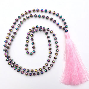 Sparkly necklace - pink