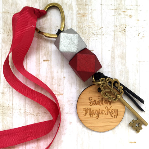 Santa Key - Silver bead, small tag