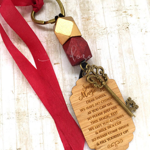 Santa Key - Gold bead, large tag