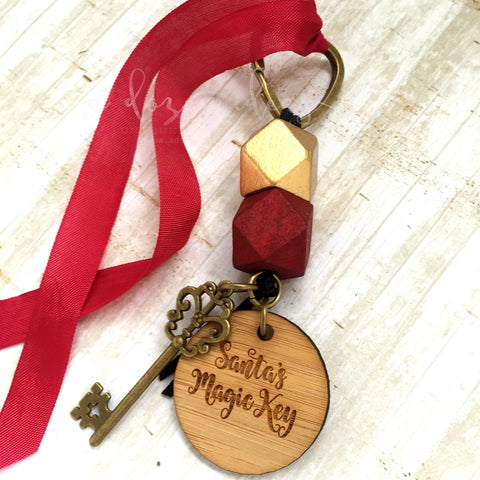 Santa Key - Gold bead, small tag